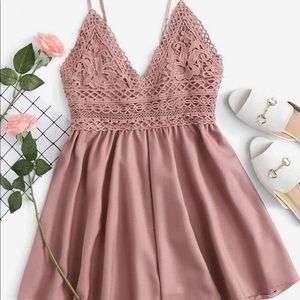Pink Tie Back Romper